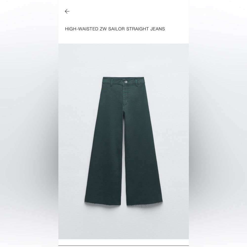Zara Green Straight Leg Pants